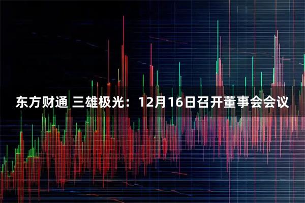 东方财通 三雄极光：12月16日召开董事会会议
